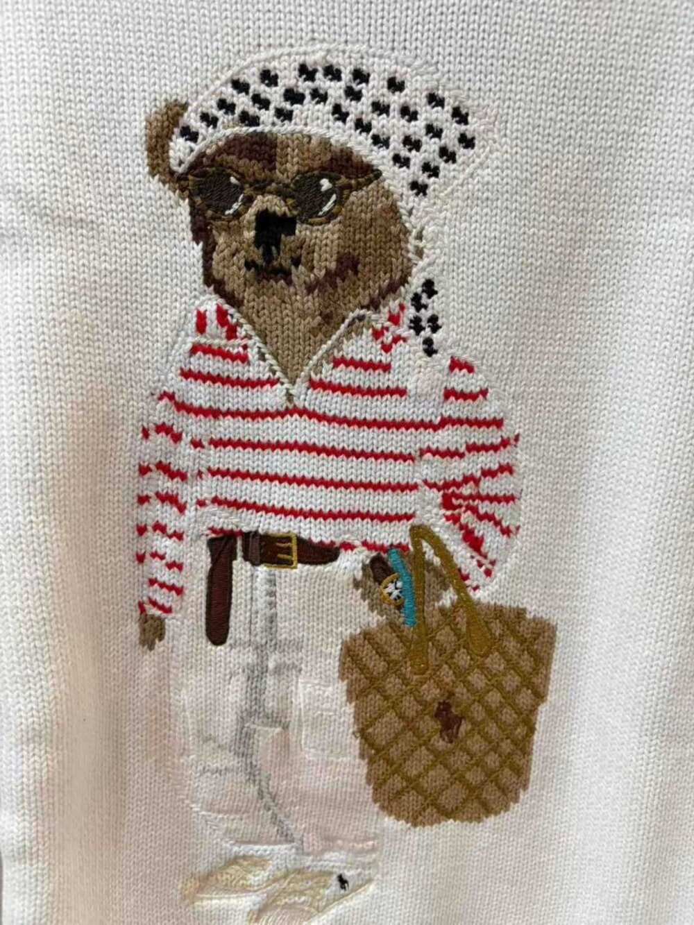 Polo Ralph Lauren White Vacation Bear Crewneck Sweater - Picture 4 of 7